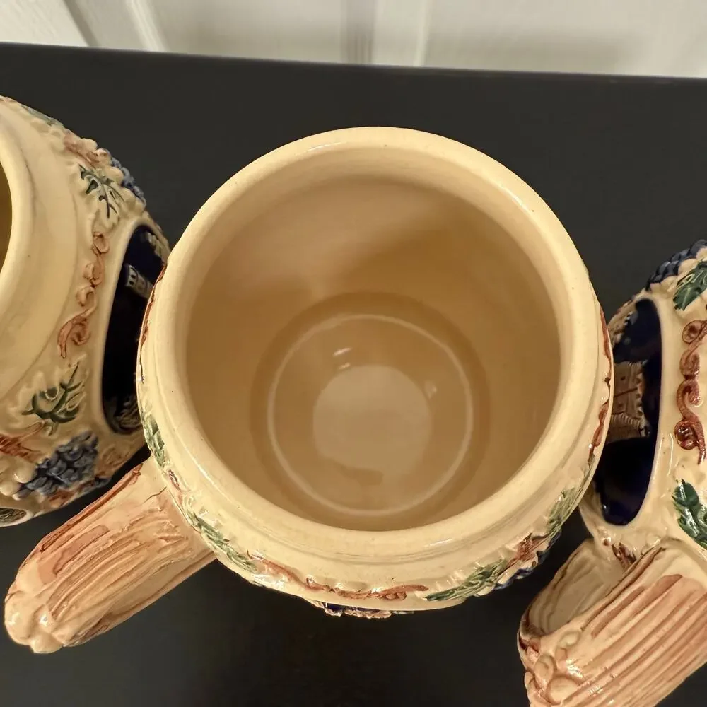 Gerz West Germany Castle Stein Small Mug Cups Set 0f 4